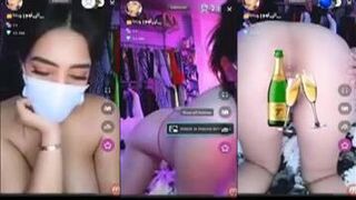 الرقاصه الشرموطه بتقوم تلبس xxx  بدله رقص حمرا وترقص لصديقها هو ومعاها عالتلفون وتتهز يمين وشمال وبزازها بتترقص اوي