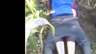 الراجل الخول واخد حبيبته في وسط الزرع ومنومها  نيك مصري عالطين ومنزل بنطلونهات ال لبساه بيحك زوبره في كسها وبيبوس فيها